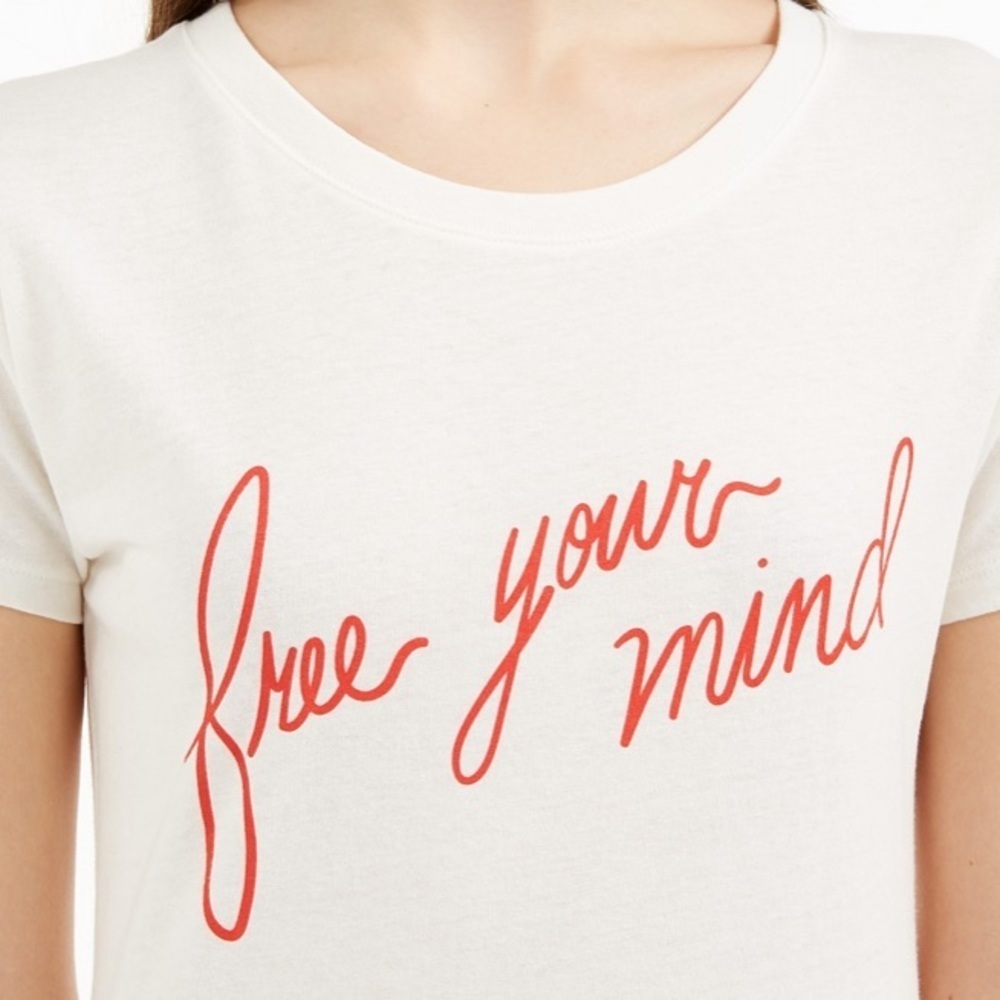 Women's White and Red Graphic Tee